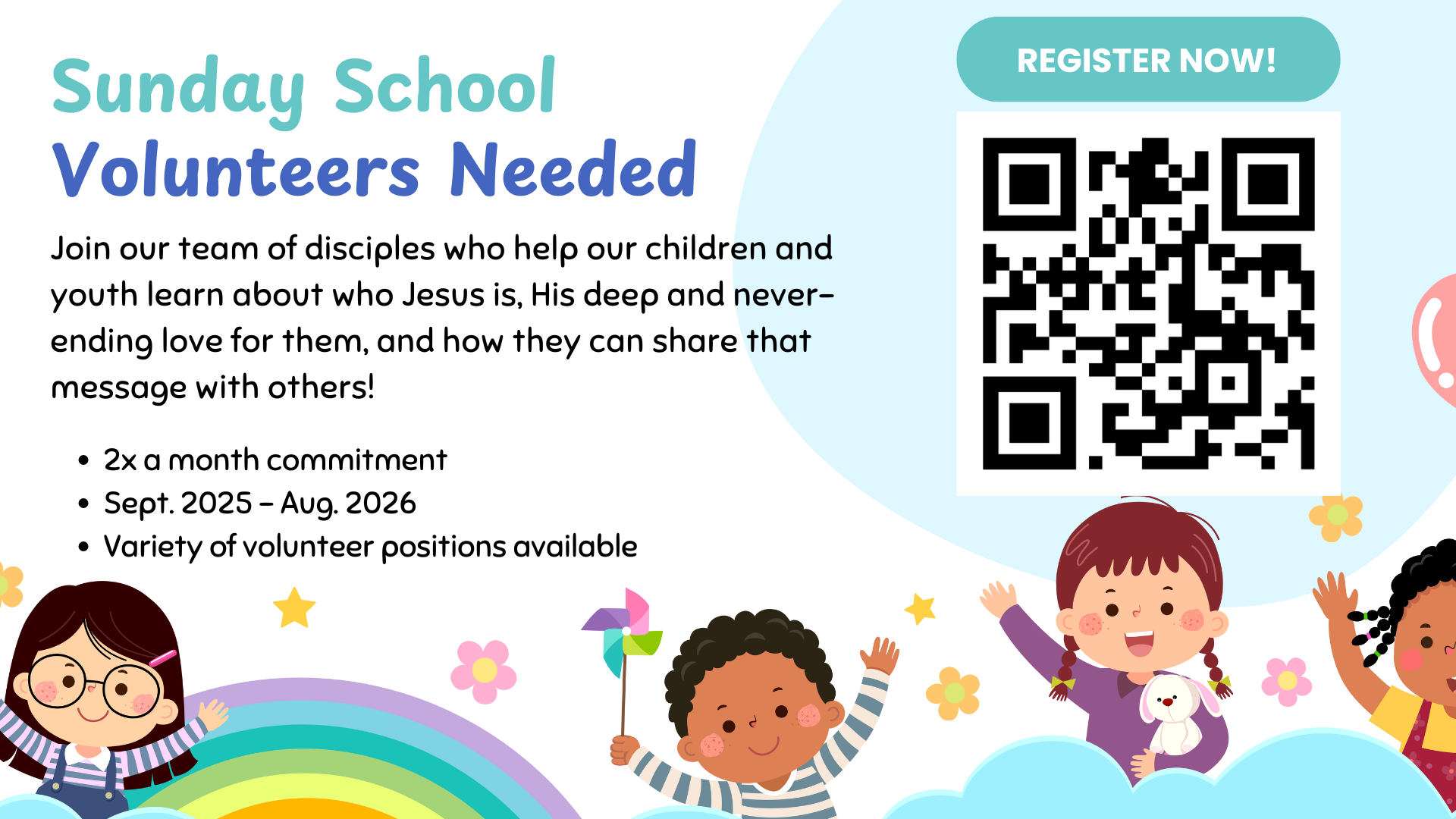 Faith Formation Vols Needed