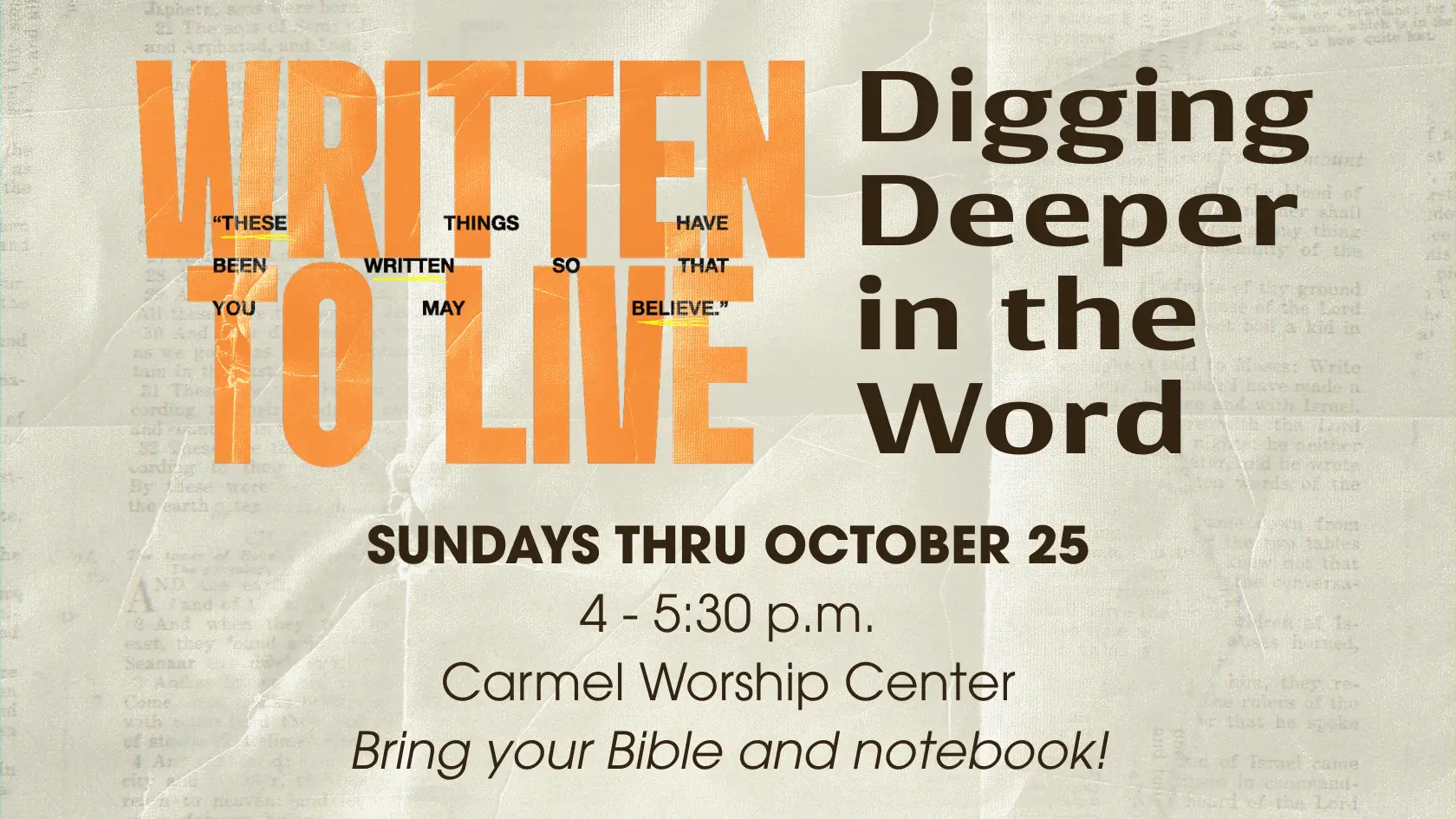 WTL Dig Deeper Carmel